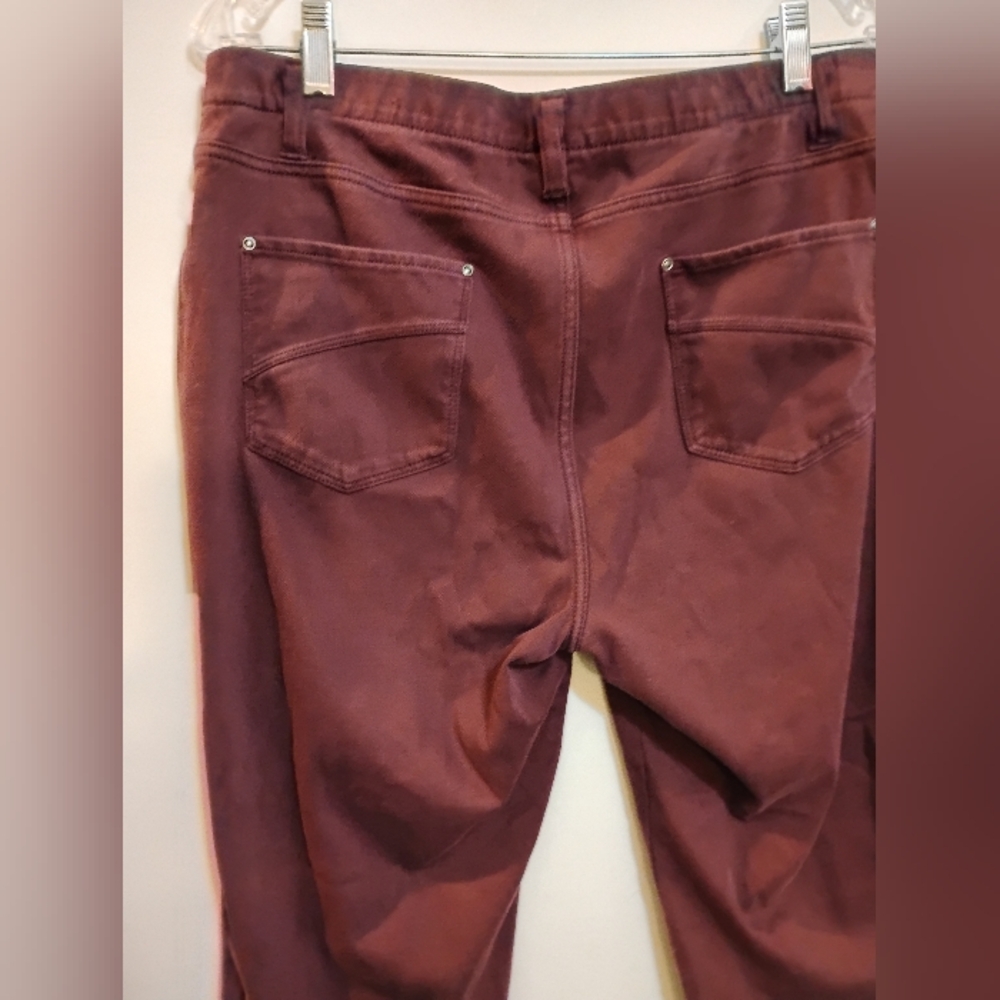 Stylish Burgundy PULL-ON Pants TIME AND TRUE XL/XG (16/18) STRETCHY Cotton-Poly - Picture 8 of 8